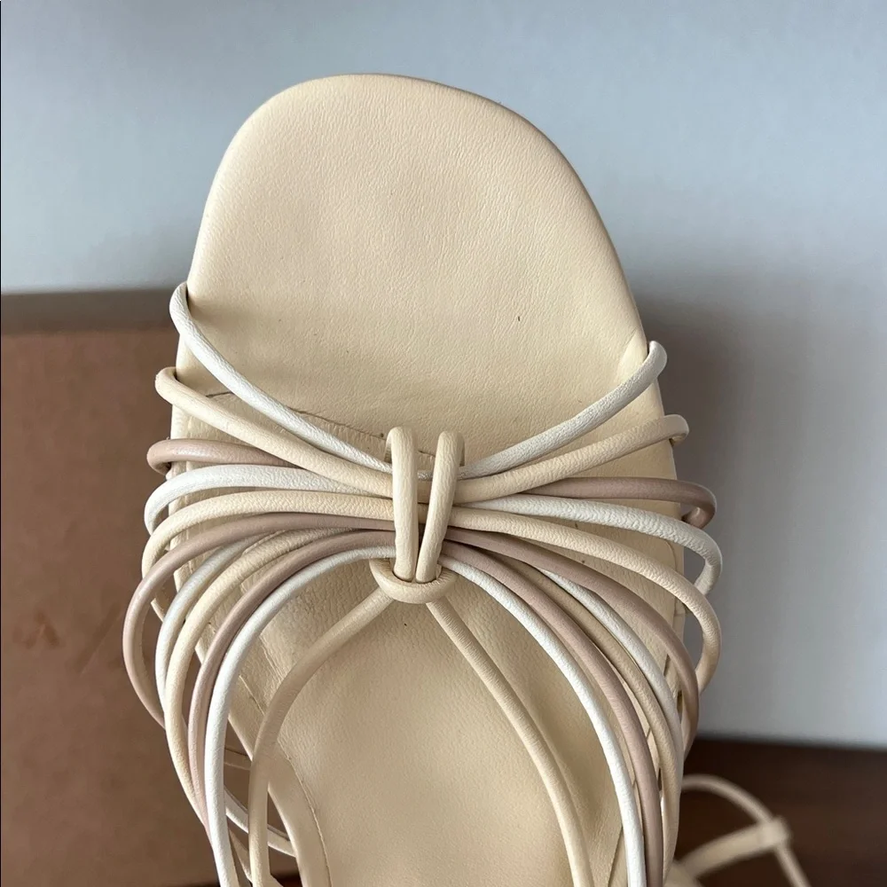 Anthropologie Cream Strappy Heels